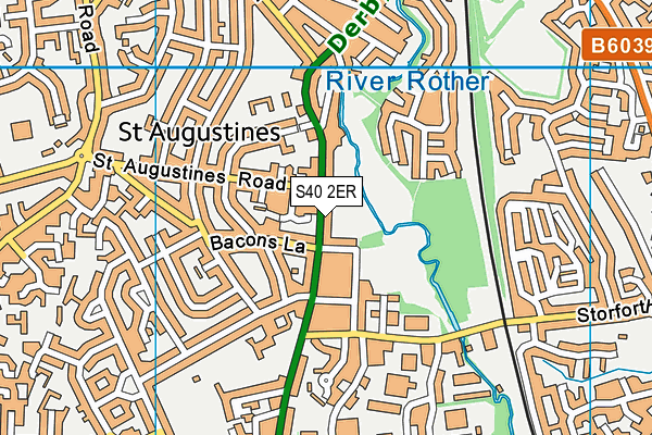 S40 2ER map - OS VectorMap District (Ordnance Survey)