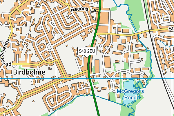 S40 2EU map - OS VectorMap District (Ordnance Survey)