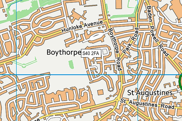 S40 2FA map - OS VectorMap District (Ordnance Survey)