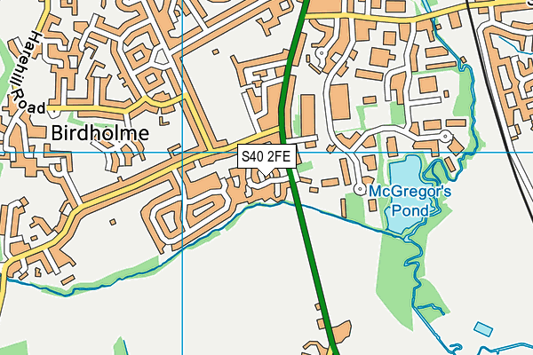 S40 2FE map - OS VectorMap District (Ordnance Survey)