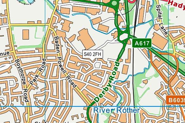 S40 2FH map - OS VectorMap District (Ordnance Survey)