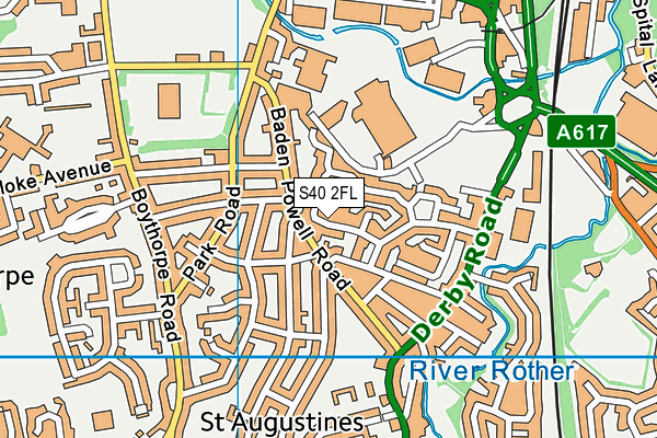 S40 2FL map - OS VectorMap District (Ordnance Survey)