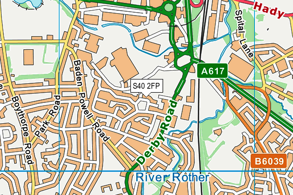 S40 2FP map - OS VectorMap District (Ordnance Survey)