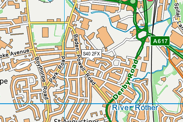 S40 2FX map - OS VectorMap District (Ordnance Survey)