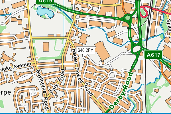 S40 2FY map - OS VectorMap District (Ordnance Survey)