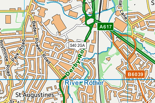 S40 2GA map - OS VectorMap District (Ordnance Survey)