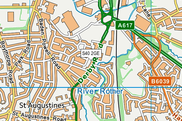 S40 2GE map - OS VectorMap District (Ordnance Survey)