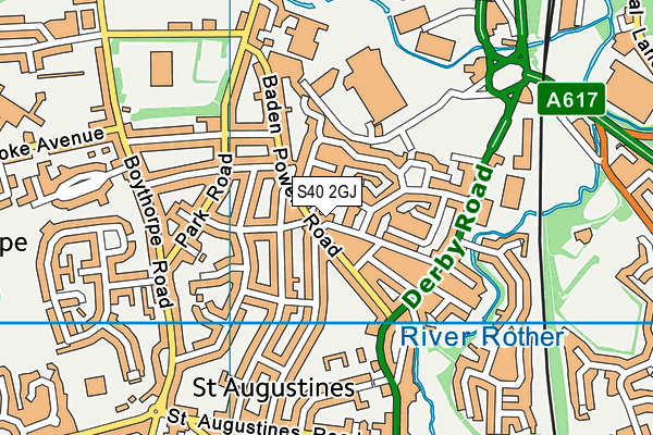 S40 2GJ map - OS VectorMap District (Ordnance Survey)