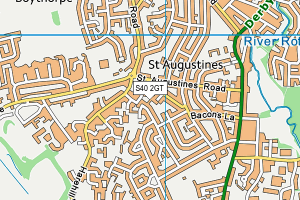 S40 2GT map - OS VectorMap District (Ordnance Survey)