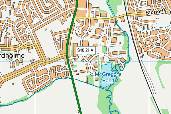 S40 2HA map - OS VectorMap District (Ordnance Survey)