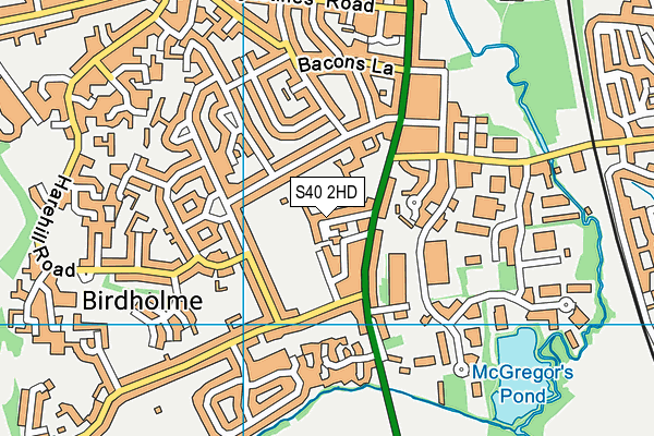 S40 2HD map - OS VectorMap District (Ordnance Survey)