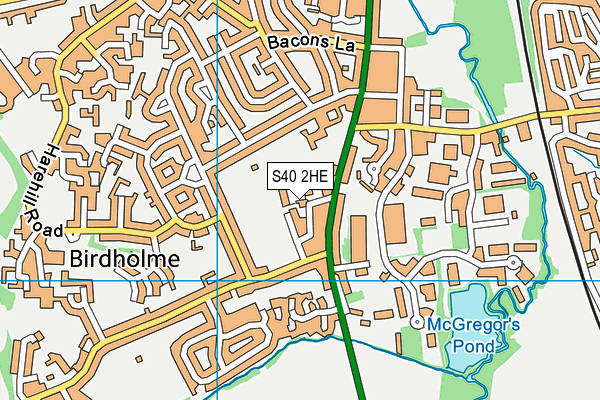 S40 2HE map - OS VectorMap District (Ordnance Survey)