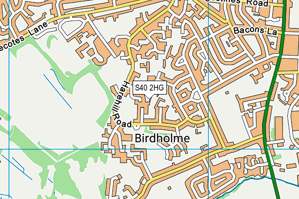 S40 2HG map - OS VectorMap District (Ordnance Survey)