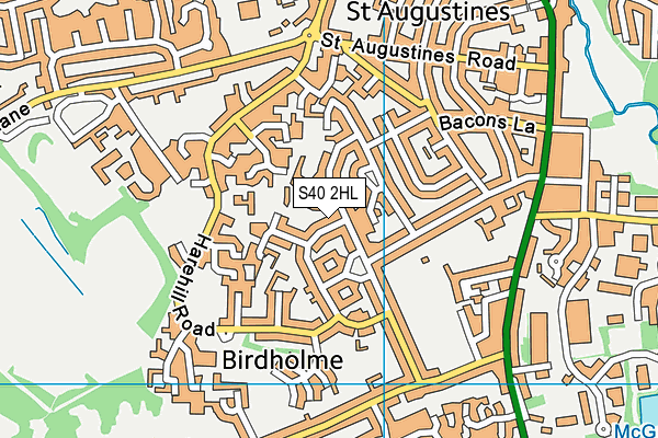 S40 2HL map - OS VectorMap District (Ordnance Survey)