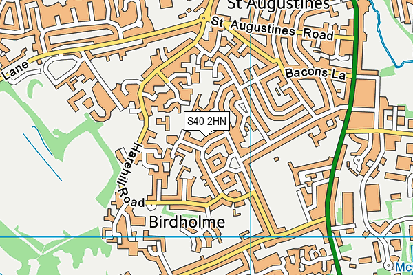 S40 2HN map - OS VectorMap District (Ordnance Survey)