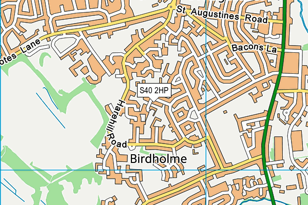 S40 2HP map - OS VectorMap District (Ordnance Survey)