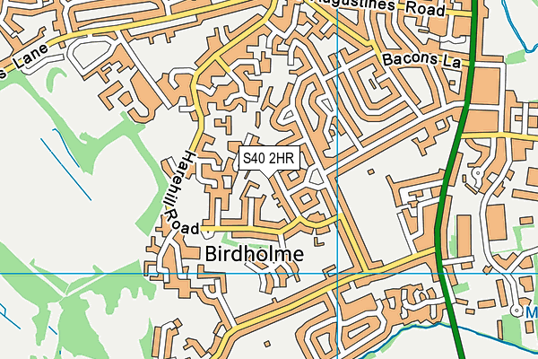 S40 2HR map - OS VectorMap District (Ordnance Survey)