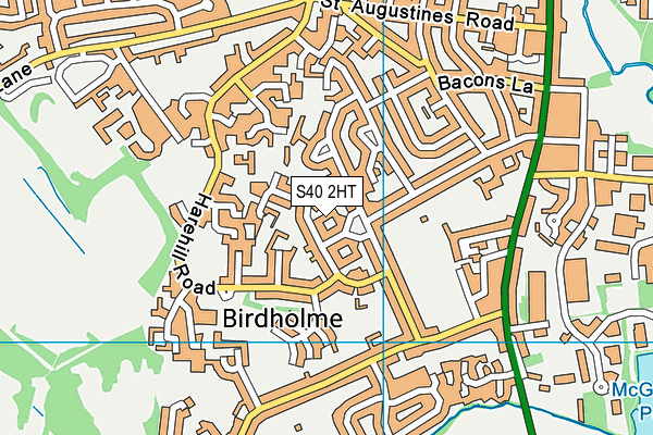 S40 2HT map - OS VectorMap District (Ordnance Survey)