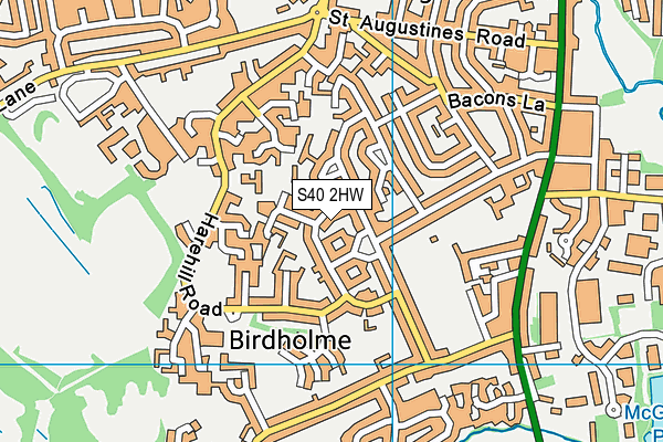 S40 2HW map - OS VectorMap District (Ordnance Survey)