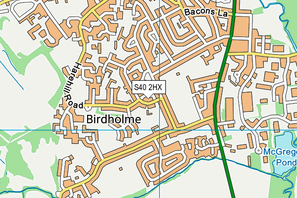 S40 2HX map - OS VectorMap District (Ordnance Survey)