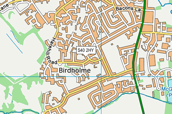 S40 2HY map - OS VectorMap District (Ordnance Survey)