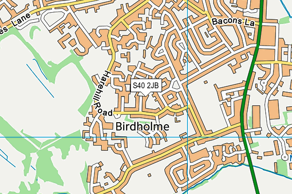 S40 2JB map - OS VectorMap District (Ordnance Survey)