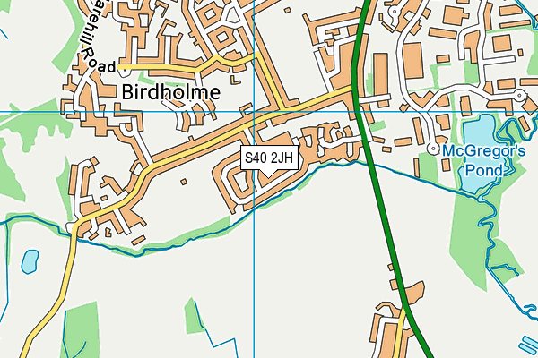 S40 2JH map - OS VectorMap District (Ordnance Survey)