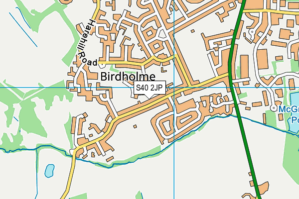 S40 2JP map - OS VectorMap District (Ordnance Survey)