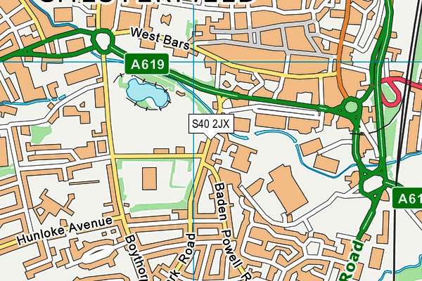 S40 2JX map - OS VectorMap District (Ordnance Survey)