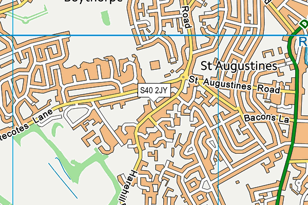 S40 2JY map - OS VectorMap District (Ordnance Survey)