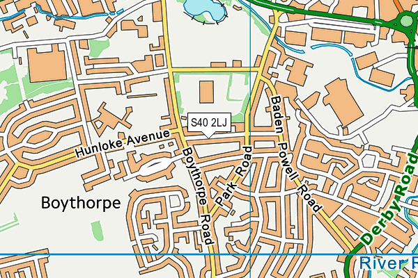 S40 2LJ map - OS VectorMap District (Ordnance Survey)