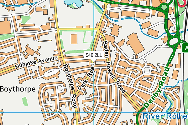 S40 2LL map - OS VectorMap District (Ordnance Survey)