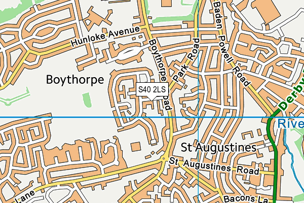 S40 2LS map - OS VectorMap District (Ordnance Survey)