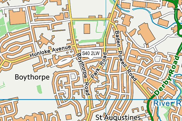 S40 2LW map - OS VectorMap District (Ordnance Survey)
