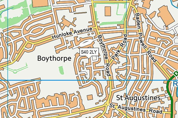 S40 2LY map - OS VectorMap District (Ordnance Survey)