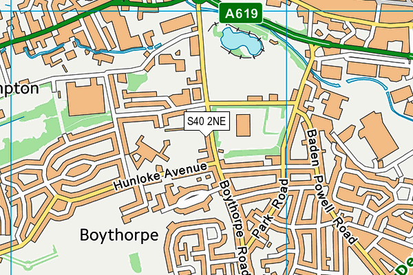 S40 2NE map - OS VectorMap District (Ordnance Survey)