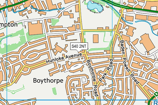 S40 2NT map - OS VectorMap District (Ordnance Survey)