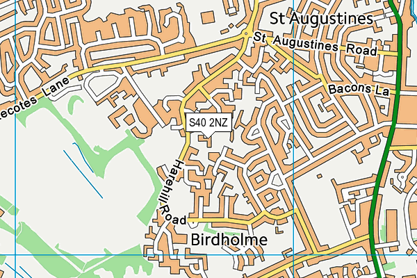 S40 2NZ map - OS VectorMap District (Ordnance Survey)