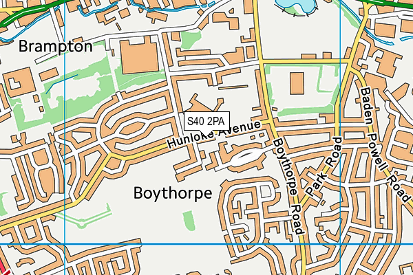 S40 2PA map - OS VectorMap District (Ordnance Survey)