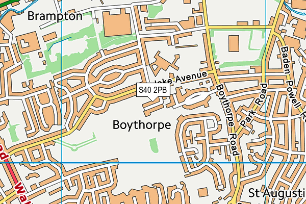 S40 2PB map - OS VectorMap District (Ordnance Survey)