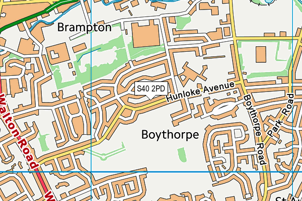 S40 2PD map - OS VectorMap District (Ordnance Survey)