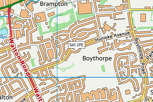 S40 2PE map - OS VectorMap District (Ordnance Survey)