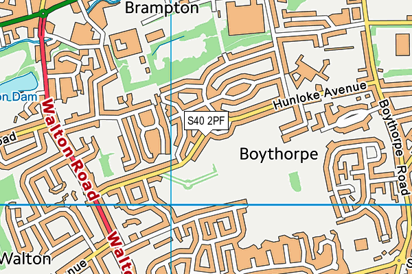 S40 2PF map - OS VectorMap District (Ordnance Survey)
