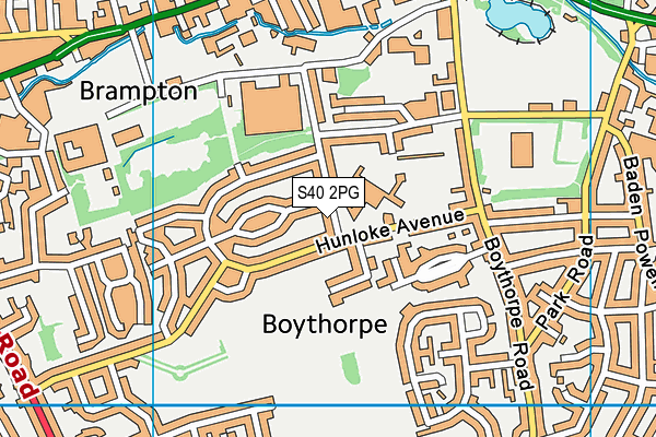 S40 2PG map - OS VectorMap District (Ordnance Survey)