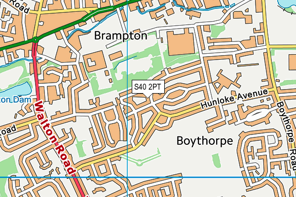 S40 2PT map - OS VectorMap District (Ordnance Survey)