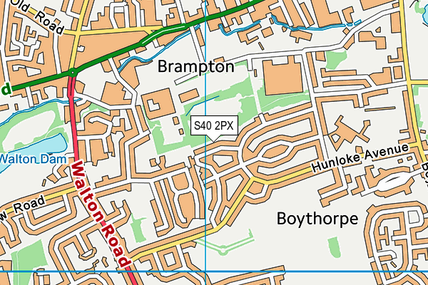 S40 2PX map - OS VectorMap District (Ordnance Survey)