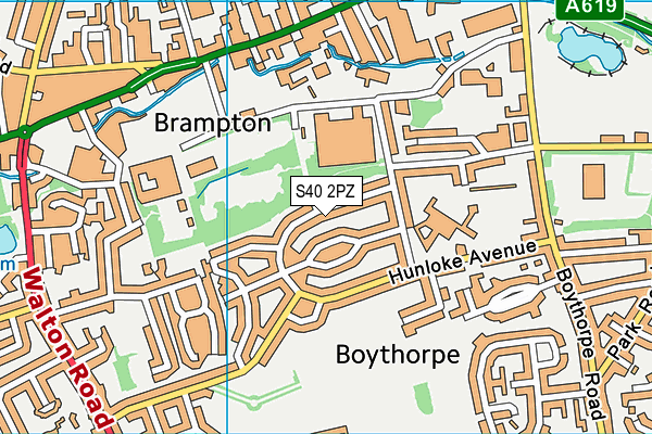 S40 2PZ map - OS VectorMap District (Ordnance Survey)