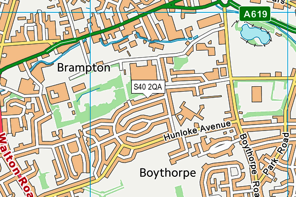 S40 2QA map - OS VectorMap District (Ordnance Survey)