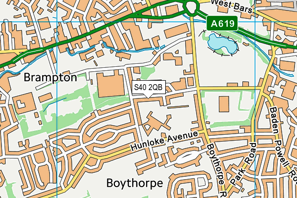 S40 2QB map - OS VectorMap District (Ordnance Survey)