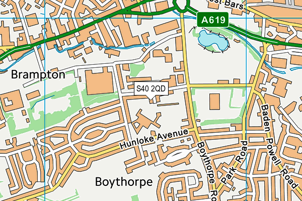 S40 2QD map - OS VectorMap District (Ordnance Survey)